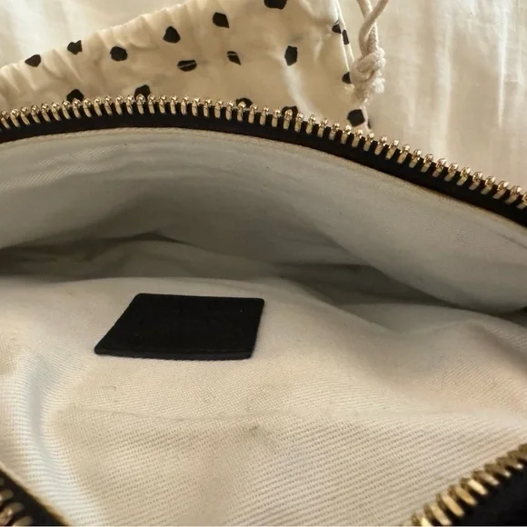 CLARE V black and cream woven checker fanny pack - Picture 4 of 9